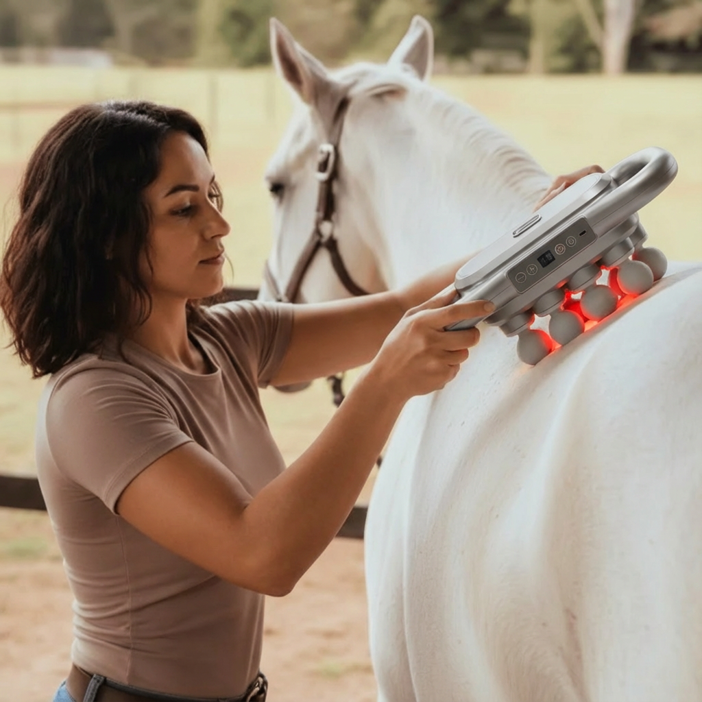 HorseHalo™ 8 Heads Red Light Massage Gun