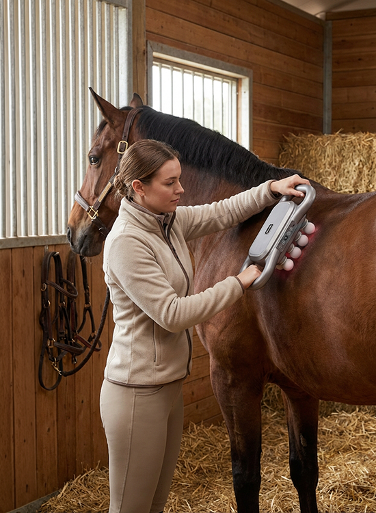 So verwenden Sie die HorseHalo-Massagepistole